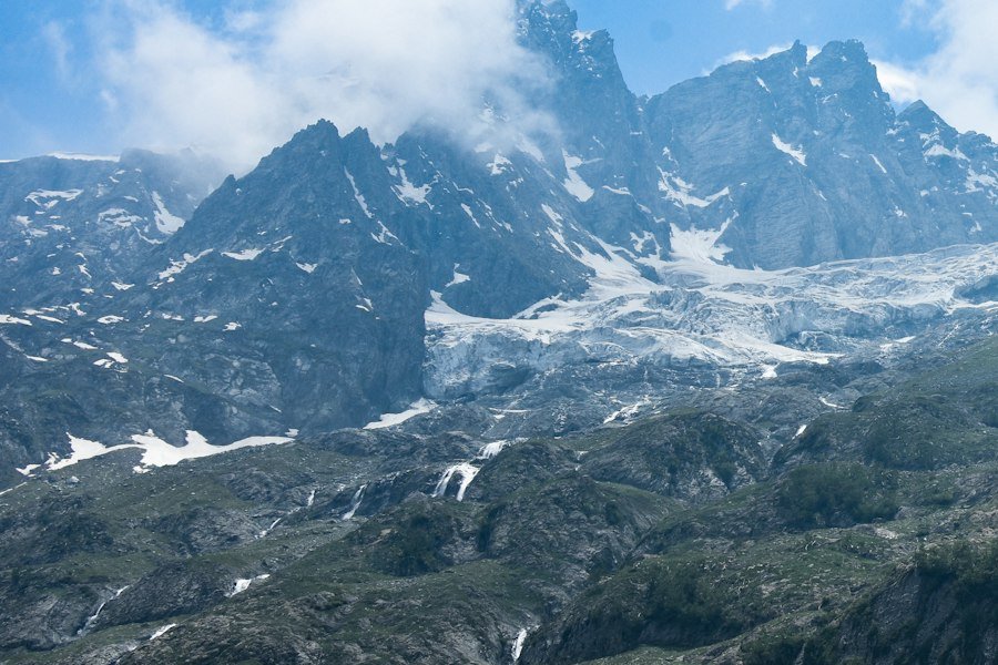 Thajiwas glacier peaks above Sonamarg in summer